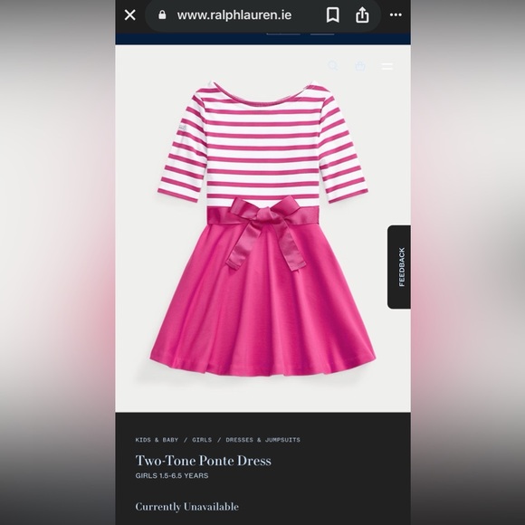 Ralph Lauren Other - Ralph Lauren Pink Striped Kids Dress